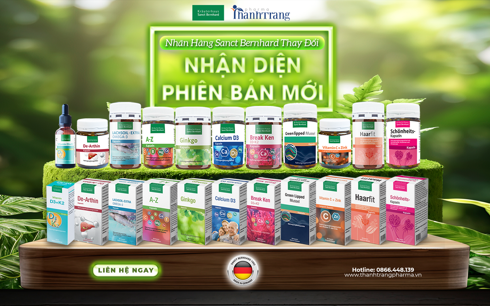 Bo san pham Sanct Bernhard trong giao dien moi